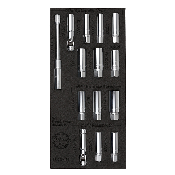 Koken TR33SPK-14 3/8'' Drive 14-Piece Spark plug socket set